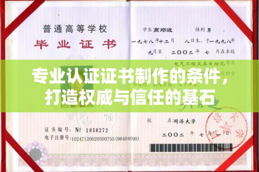 甘泉专业认证证书制作的条件，打造权威与信任的基石