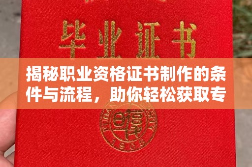 甘泉揭秘职业资格证书制作的条件与流程，助你轻松获取专业认证