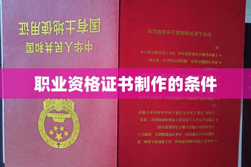 甘泉职业资格证书制作的条件