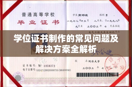 甘泉学位证书制作的常见问题及解决方案全解析