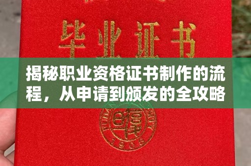 甘泉揭秘职业资格证书制作的流程，从申请到颁发的全攻略